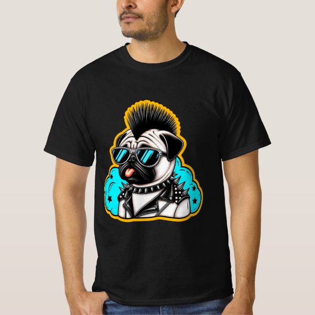 PUNK ROCKER-MOPS 3 T-Shirt (Vorderseite)