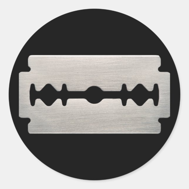 PUNK ROCKER RAZOR BLADE RUNDER AUFKLEBER (Vorderseite)