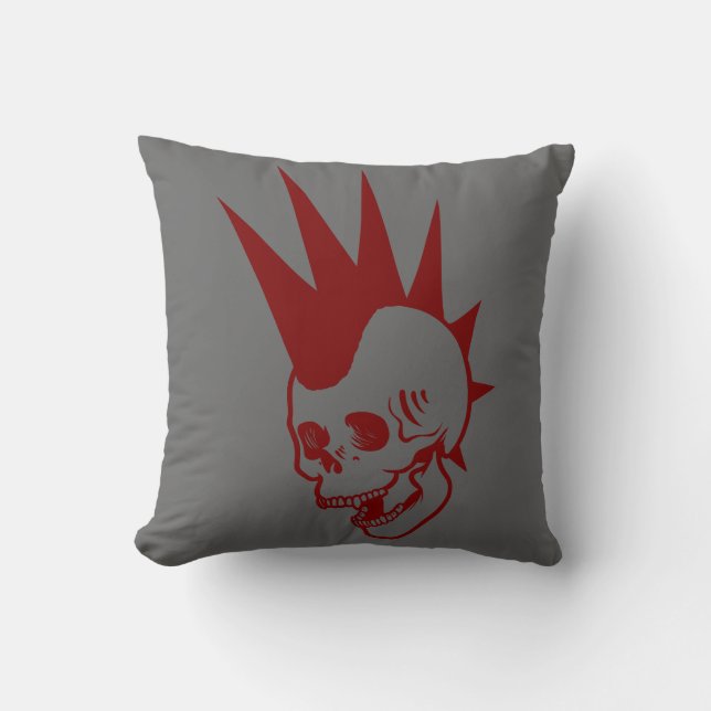 Punk-Schädel Kissen (Vorderseite)