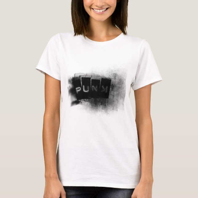 Punk schwarz-weiß T-Shirt (Vorderseite)