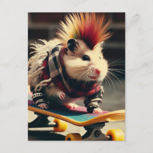 Punk-Skateboarding-Hamster Postkarte