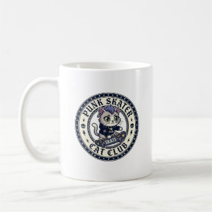 Punk Skater Katze Lustiges Katzenliebhaber-Design Kaffeetasse