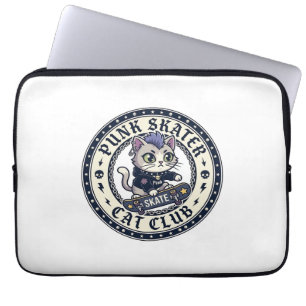 Punk Skater Katze Lustiges Katzenliebhaber-Design  Laptopschutzhülle