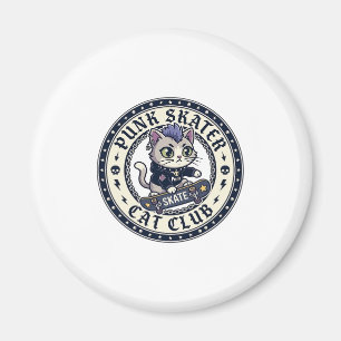 Punk Skater Katze Lustiges Katzenliebhaber-Design Magnet