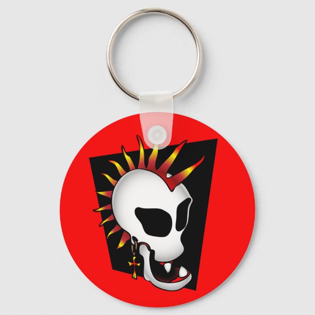 PUNK SKULL-2 SCHLÜSSELANHÄNGER (Vorderseite)