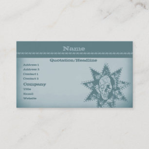 Punk Skull Business Card, Mute Blue Visitenkarte