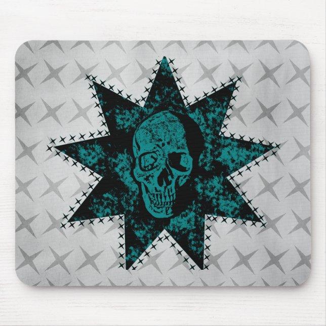Punk Skull Mousepad (Aquamarin) (Vorne)