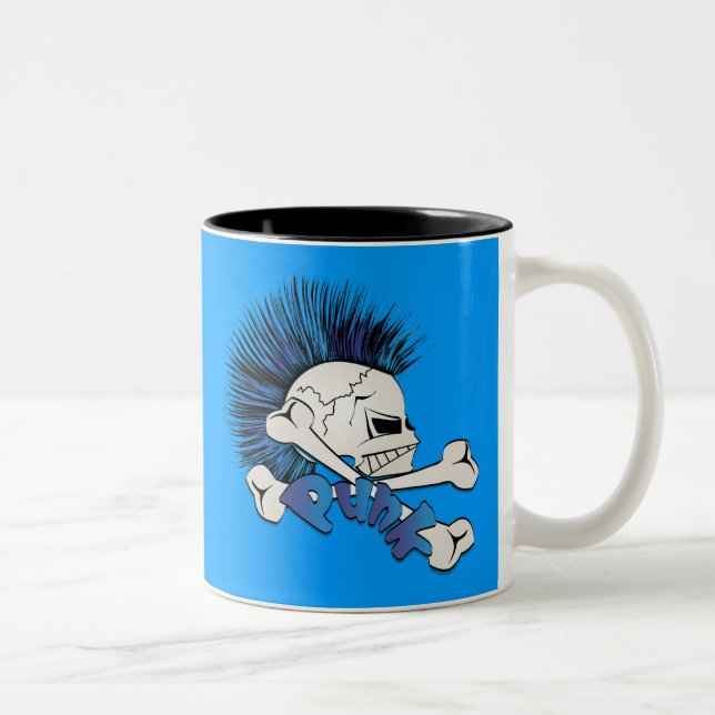 Punk Skull Zweifarbige Tasse (Rechts)