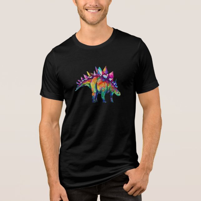 Punk Stegosaurus: Unisex T-Shirt Tri-Blend Shirt (Vorderseite)