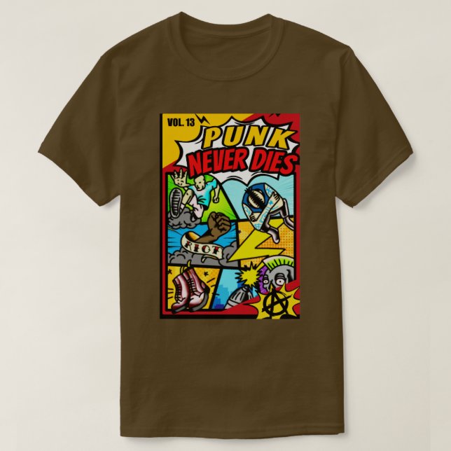 Punk stirbt nie hq Comicen T-Shirt (Design vorne)