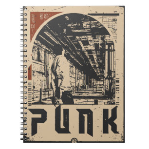 PUNK Urbaner Rebellen-Figur Poster   Retro-Propaga Notizblock