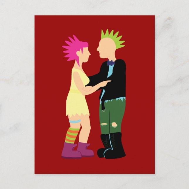Punk Wedding Postkarte (Vorderseite)