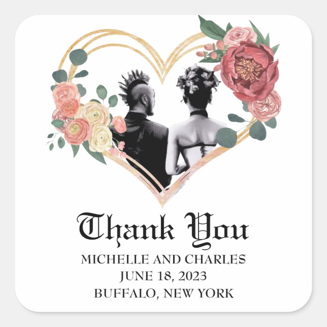 Punk Wedding Quadratischer Aufkleber (Vorderseite)