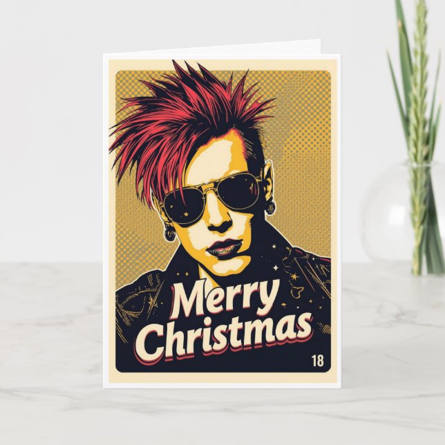Punk-Weihnachtskarte Karte (Vorderseite)