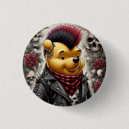 Punk Winnie the Pooh 1 Button