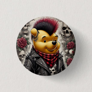 Punk Winnie the Pooh 1 Button