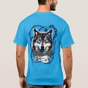 Punk-Wolf-Shirt Grunge Streetwear Wolf Grafik T-Sh T-Shirt