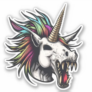 Punk Zombie Unicorn Aufkleber