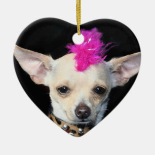 PunkChihuahuaherzverzierung Keramikornament