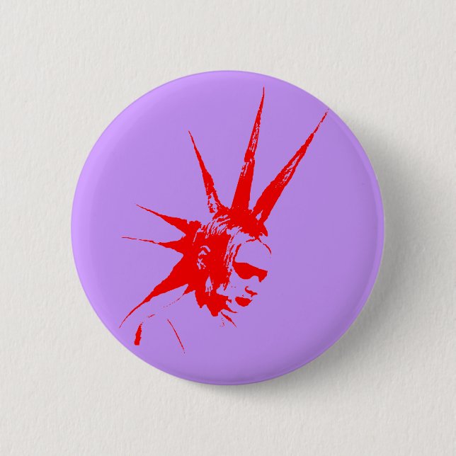 punkgirl Rot Button (Vorderseite)