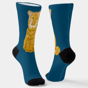 Punkin Orange Tabby Cat Socken