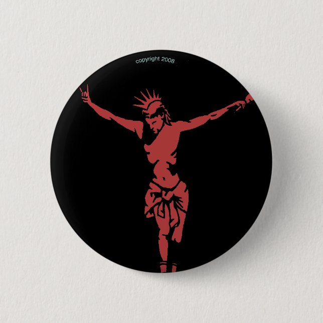 Punkjesus-Knopf Button (Vorderseite)