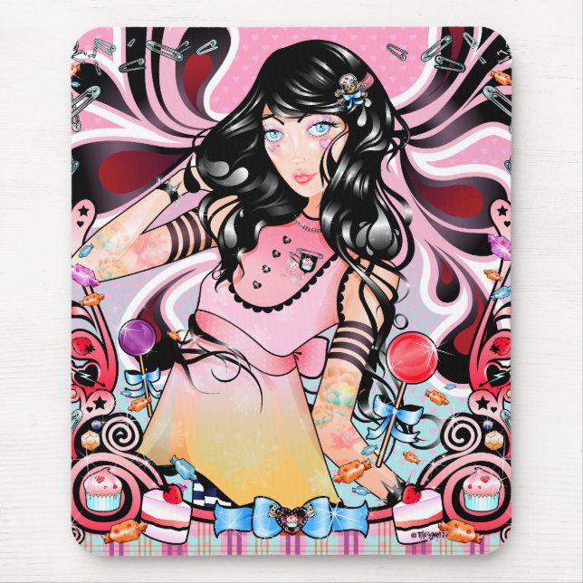"Punkprinzessin In Candyland" Mousepad (Vorne)