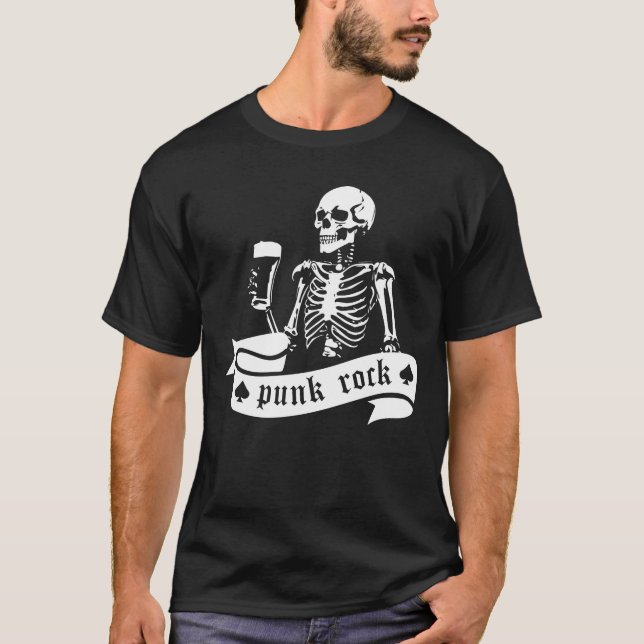 Punkrock-Skelett T-Shirt (Vorderseite)