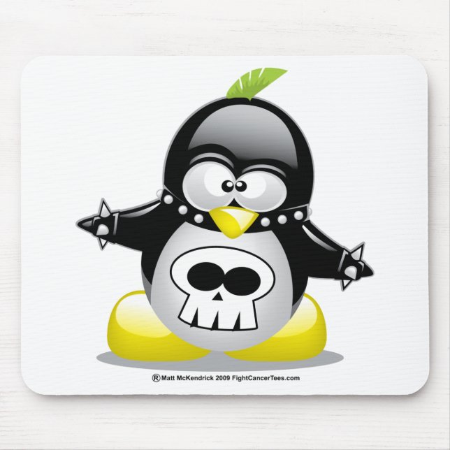 Punkrocker-Pinguin Mousepad (Vorne)