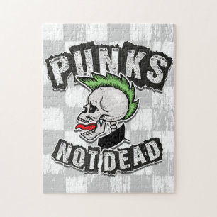 Punks leben Skull Mohawk Punk Rock Rocker Puzzle