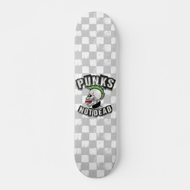 Punks nicht tot Schädelmohawk Punk Rock Rocker Skateboard (Vorne)