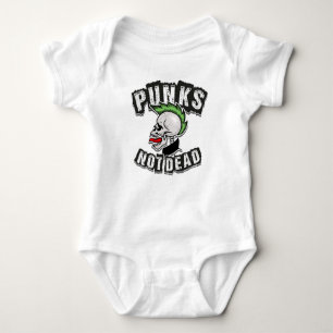 Punks Not Dead Skull Mohawk Punk Rock Rocker Baby Strampler