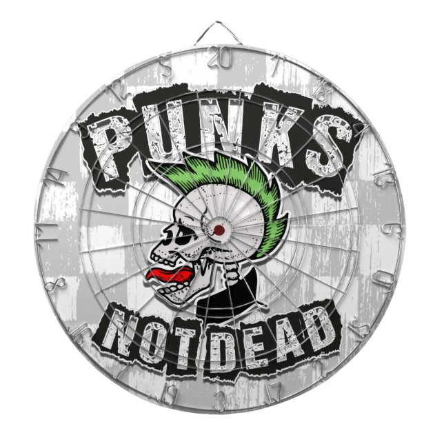 Punks Not Dead Skull Mohawk Punk Rock Rocker Dartscheibe (vorne)