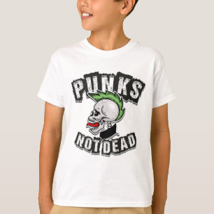 Punks Not Dead Skull Mohawk Punk Rock Rocker T-Shirt