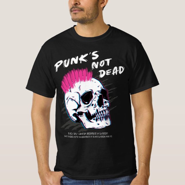 Punks Not Dead - Skull Punk Rock Music - Alte Punk T-Shirt (Vorderseite)