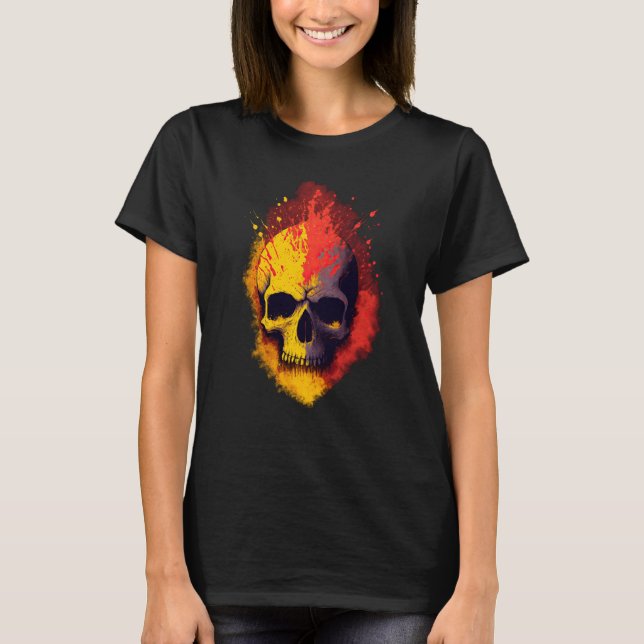 Punks Not Dead Skull Spanish Flag Colour Edition T-Shirt (Vorderseite)