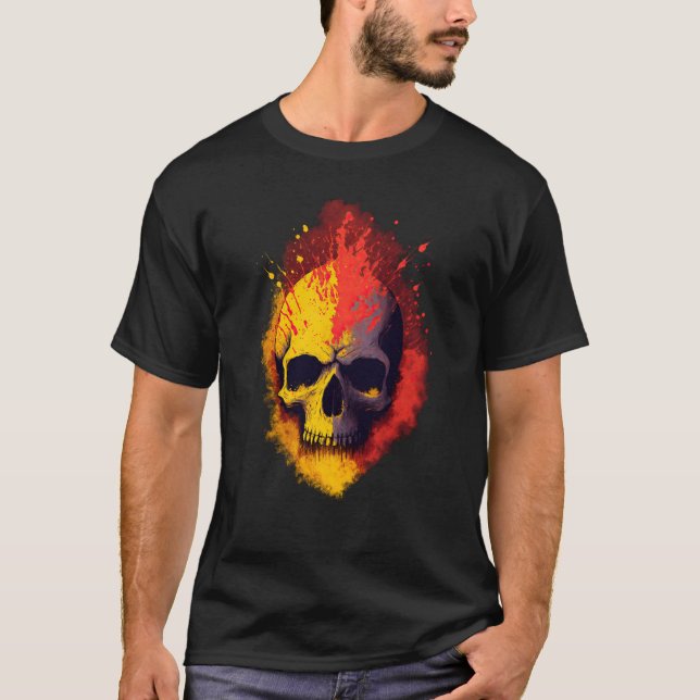 Punks Not Dead Skull Spanish Flag Colour Edition T-Shirt (Vorderseite)