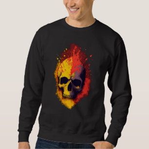 Punks Not Dead Totenkopf Spanische Flagge Farb-Edi Sweatshirt