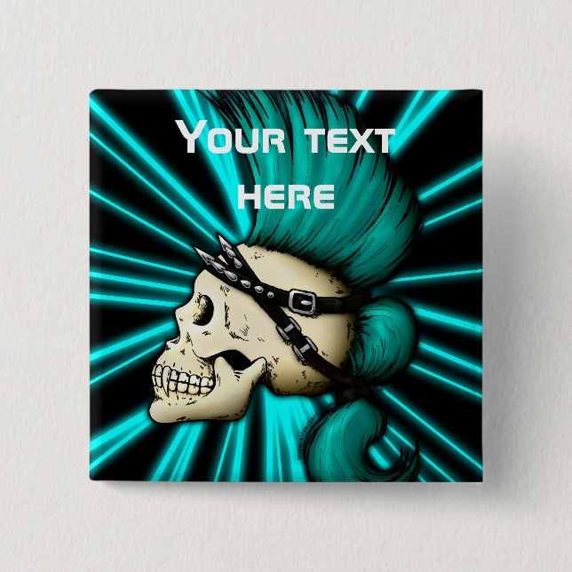 Punkschädel Button (Vorderseite)