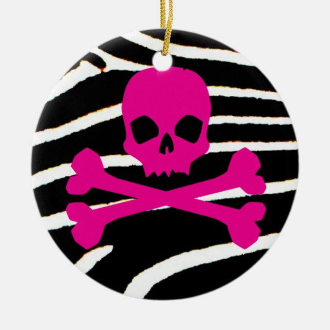 Punkschädel Keramikornament (Vorne)