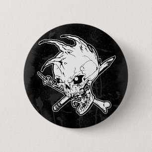 Punkschädel-Knopf Button