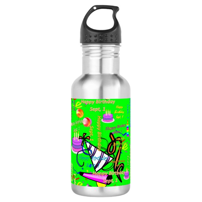Punkt, 1 Kindergeburtstag Edelstahlflasche (Vorderseite)
