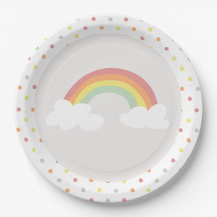 Punkt aus Regenbogen, für Party verfügbar Pappteller