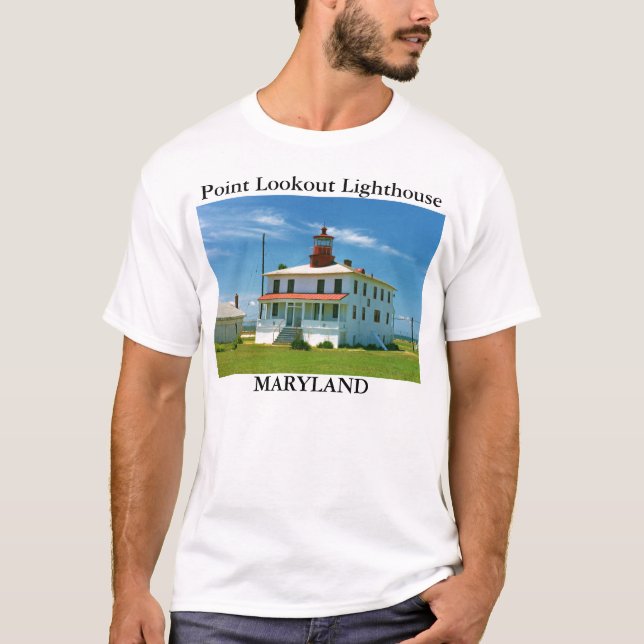 Punkt-Ausblick-Leuchtturm, Maryland-T - Shirt (Vorderseite)
