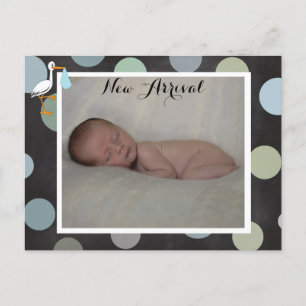 Punkt Baby Boy Geburtsankündigung Postkarte