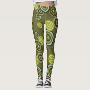 Punkt Blume bringen Leggings ins Grün