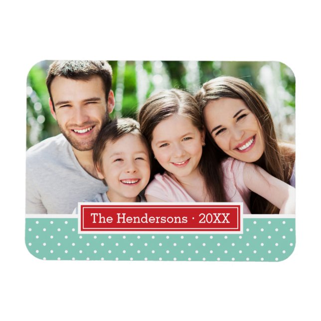 Punkt Holiday Monogram Foto Magnet (Horizontal)