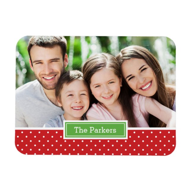Punkt Holiday Monogram Foto Magnet (Horizontal)