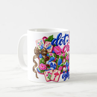 Punkt Knall Bam Lustiges Mahjong Pink Blau Chinois Kaffeetasse