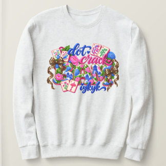 Punkt Knall Bam Lustiges Mahjong Pink Blau Chinois Sweatshirt
